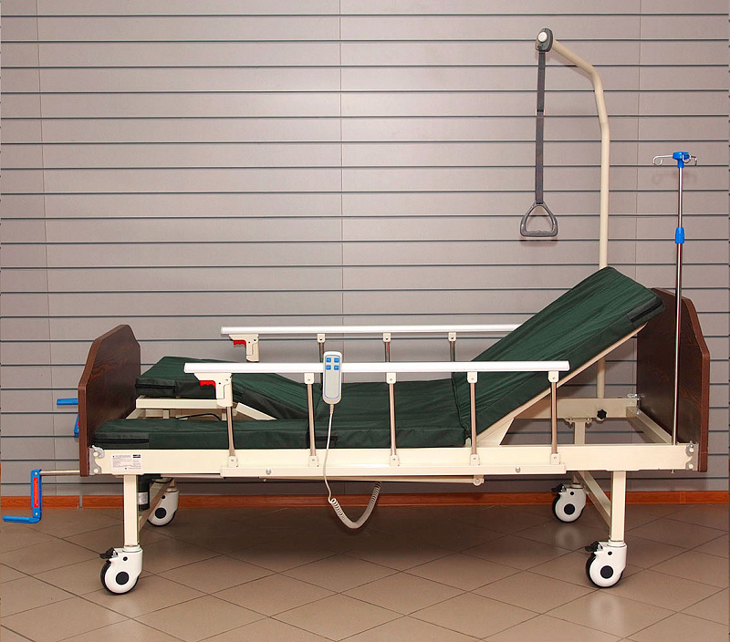 Кровать медицинская функциональная с электрическим приводом ERGOFORCE тёмно-коричневая 